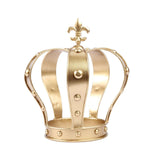 8inch Gold Metal Fleur-De-Lis Top Royal Crown Cake Topper, Centerpiece#whtbkgd