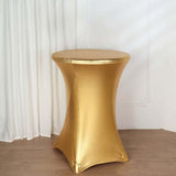 32inch Dia Premium Metallic Gold Spandex Highboy Cocktail Table Cover