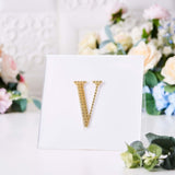 4inch Gold Decorative Rhinestone Alphabet Letter Stickers DIY Crafts - V