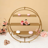 21inch Matte Gold Metal 3-Tier Cupcake Stand, Round Dessert Holder, Appetizer Display