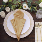 5 Pack Gold Shimmer Sequin Dots Polyester Table Napkins, Reusable Sparkle Glitter Cloth Dinner