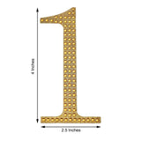 4inch Gold Decorative Rhinestone Number Stickers DIY Crafts - 1