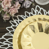 25 Pack | 9inch Geometric Metallic Gold Foil Dinner Paper Plates, Disposable Party Plates - 400 GSM