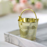 12 Pack | Gold Pail Bucket Party Favor Candy Gift Boxes | Mini Planter