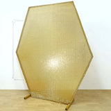 Metallic Gold Sparkle Sequin Hexagon Wedding Arch Cover, Shiny Shimmer Backdrop Stand Cover