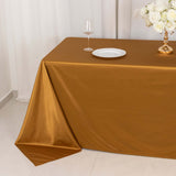 90x132inch Shimmer Gold Premium Scuba Rectangle Tablecloth, Wrinkle Free Seamless Polyester