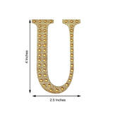 4inch Gold Decorative Rhinestone Alphabet Letter Stickers DIY Crafts - U