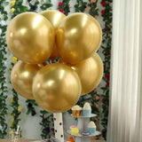 25 Pack | 12inches Metallic Chrome Gold Latex Helium or Air Party Balloons