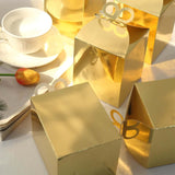 25 Pack | Metallic Gold Foil Butterfly Top Premium Party Favor Boxes