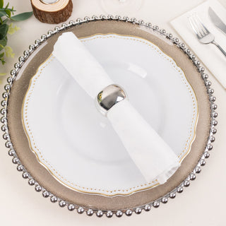 Add Elegance to Your Table with Shiny Metallic Silver Acrylic Napkin Rings