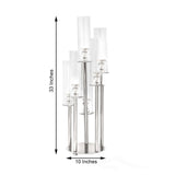 33inch Clear 7 Arm Crystal Cluster Round Taper Candelabra, Candle Holder Pillar Candles Mirror Base