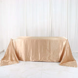 90x132inch Nude Satin Seamless Rectangular Tablecloth