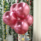 25 Pack | 12inch Metallic Chrome Pink Latex Helium or Air Party Balloons