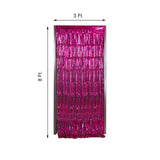 8ft Fuchsia Metallic Tinsel Foil Fringe Doorway Curtain Party Backdrop
