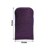 Purple Spandex Stretch Folding Chair Cover, Fitted Chair Cover with Metallic Shimmer Tinsel Back