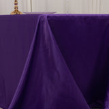 90x132inch Purple Seamless Lamour Satin Rectangle Tablecloth for 6 Foot Table