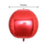 2 Pack | 18inch 4D Metallic Red Sphere Mylar Foil Helium or Air Balloons