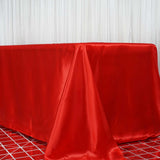 90x156 Red Satin Rectangular Tablecloth