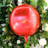 2 Pack | 14inch 4D Metallic Red Sphere Mylar Foil Helium or Air Balloons