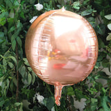 2 Pack | 14" Rose Gold Orbz Foil Balloons, 4D Sphere Mylar Balloons