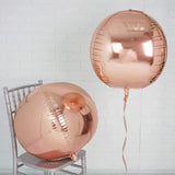 2 Pack | 18inches 4D Rose Gold Sphere Mylar Foil Helium or Air Balloons