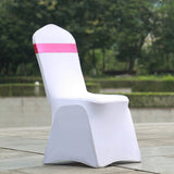 5 Pack | Fuchsia | Reversible Chair Sashes with Buckle | Double Sided Pre-tied Bow Tie Chair Bands | Satin & Faux Leather