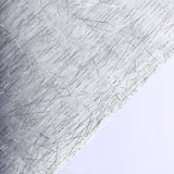 Silver Metallic Fringe Shag Tinsel Table Runner, Shimmery Polyester Table Runner