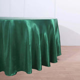 120 Hunter Emerald Green Satin Round Tablecloth