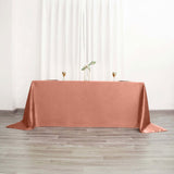 90x132Inch Terracotta (Rust) Satin Seamless Rectangular Tablecloth