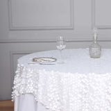 72" x 72" White Premium Big Payette Sequin Overlay