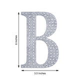 6 inch Silver Decorative Rhinestone Alphabet Letter Stickers DIY Crafts - B