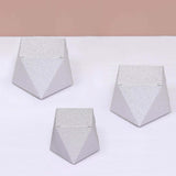 25 Pack | 3x4inch DIY Silver Glittered Geometric Wedding Favor Gift Box