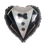 1 Pair | 20inch Heart Shaped Bride & Groom Mylar Foil Helium/Air Balloons