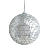 4 Pack | 6inches Silver Foam Disco Mirror Ball With Hanging Strings, Holiday Christmas Ornaments