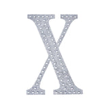 4Inch Silver Decorative Rhinestone Alphabet Letter Stickers DIY Crafts - X#whtbkgd