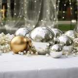 20inch Silver Stainless Steel Shiny Mirror Gazing Ball, Hollow Garden Globe Sphere