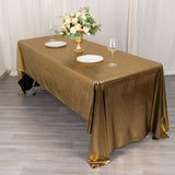 60x126inch Antique Gold Shimmer Sequin Dots Polyester Tablecloth, Sparkle Glitter