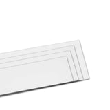 Set of 4 | White Acrylic DIY Sign Board Plexiglass Sheets, Rectangular Side Plates