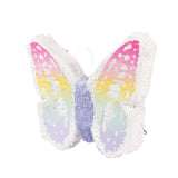 Expandable White Lilac Paper Butterfly Pinata Hanging Decor with Pastel Colored Wings#whtbkgd