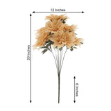 2 Bouquets | 20inch Champagne Artificial Silk Dahlia Flower Spray Bushes