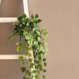 4 Pack Green Pothos Artificial Ivy Vine Hanging Plants, 3ft Fake Foliage Silk Leaves Garland