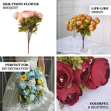 2 Pack | 19inch Burgundy Artificial Peony Flower Wedding Bouquets