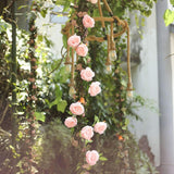 6ft | Blush/Rose Gold Artificial Silk Peony Hanging Flower Garland, Faux Vine