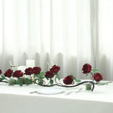 6ft | Burgundy Artificial Silk Rose Hanging Flower Garland, Faux Vine