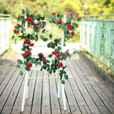 6ft | 20 Red Artificial Silk Roses Flower Garland, Hanging Vine