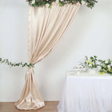 8ftx10ft Beige Satin Formal Event Backdrop Drape, Window Curtain Panel