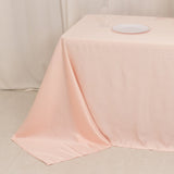 90x132inch Blush Seamless Lamour Satin Rectangle Tablecloth for 6 Foot Table