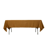 60"x102" Gold Lamour Satin Rectangle Tablecloth