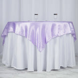 60x60inch Lavender Lilac Square Smooth Satin Table Overlay