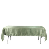 60"x102" Dusty Sage Green Smooth Satin Rectangular Tablecloth